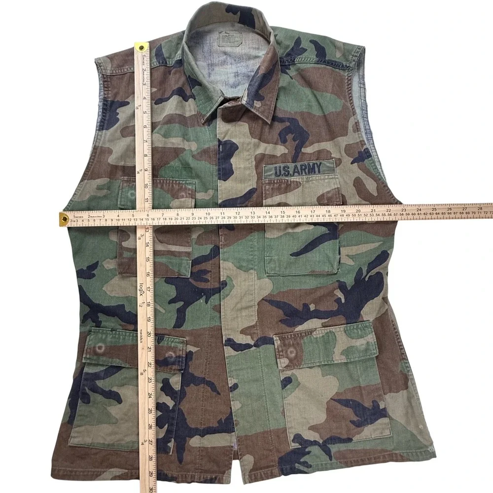 Vintage‎ US Army Woodland Camouflage Combat Vest Modified Medium Regular 80s 90s